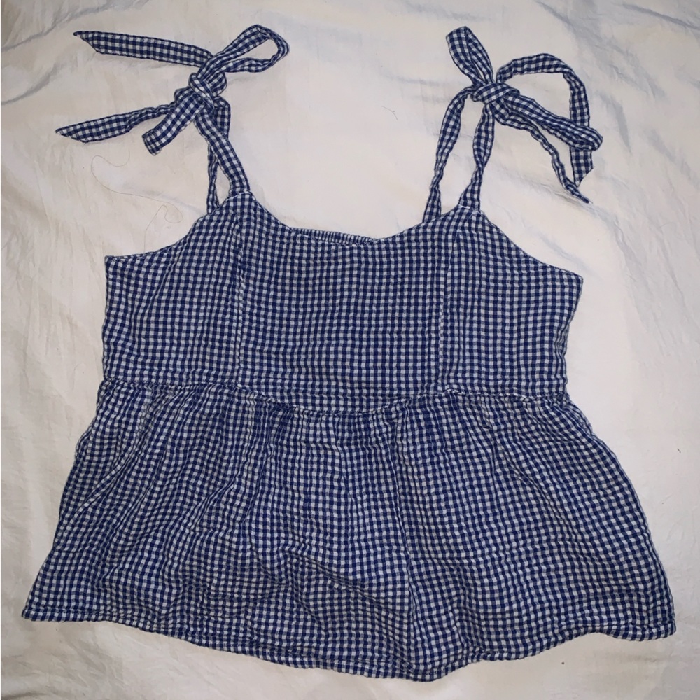 Old Navy gingham tie strap women’s top